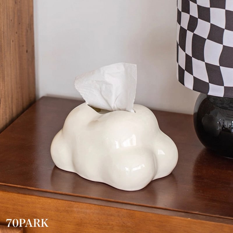 クラウド型 セラミック ティッシュケース 全2色 雲モチーフ | 70PARK