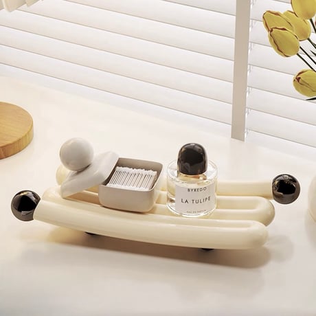 #ユニーク デザイン セラミック チャビー トレイ 全4種 収納