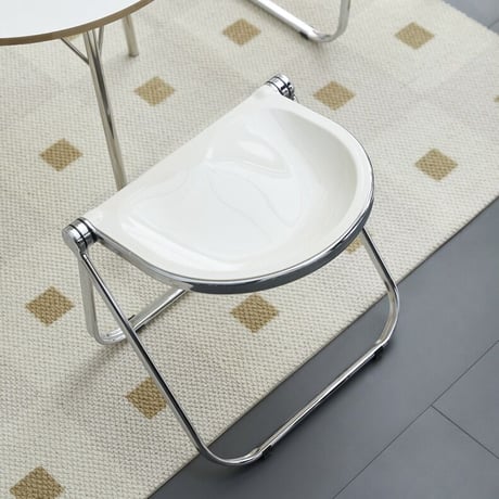 #シルバーフレーム 折り畳みチェア 全4色 クリア パイプ椅子