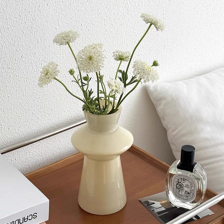 ミルクカラー ガラス フラワーベース 全2種 花瓶 | 70PARK