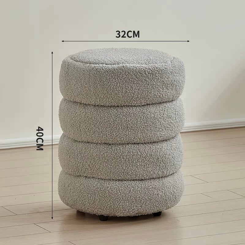 ブークレ ラウンド 四段 スツール 全2色 オットマン 高さ40cm | 70PARK