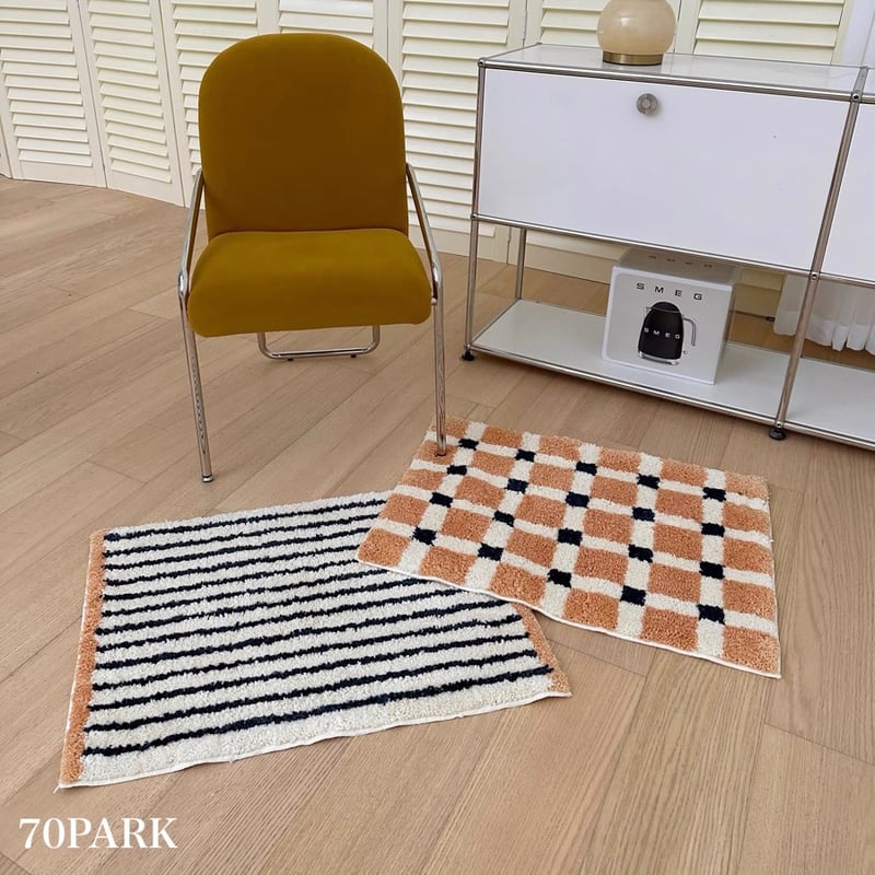 ストライプ柄 & チェック柄 ドア マット 全2種 50×70 | 70PARK