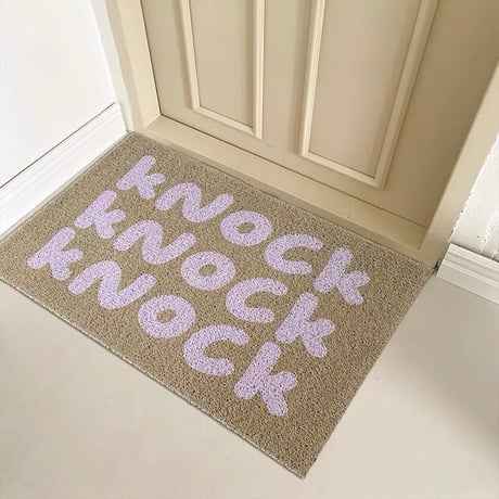 #Knock Knock メッセージ 玄関 マット 50×80 泥落とし