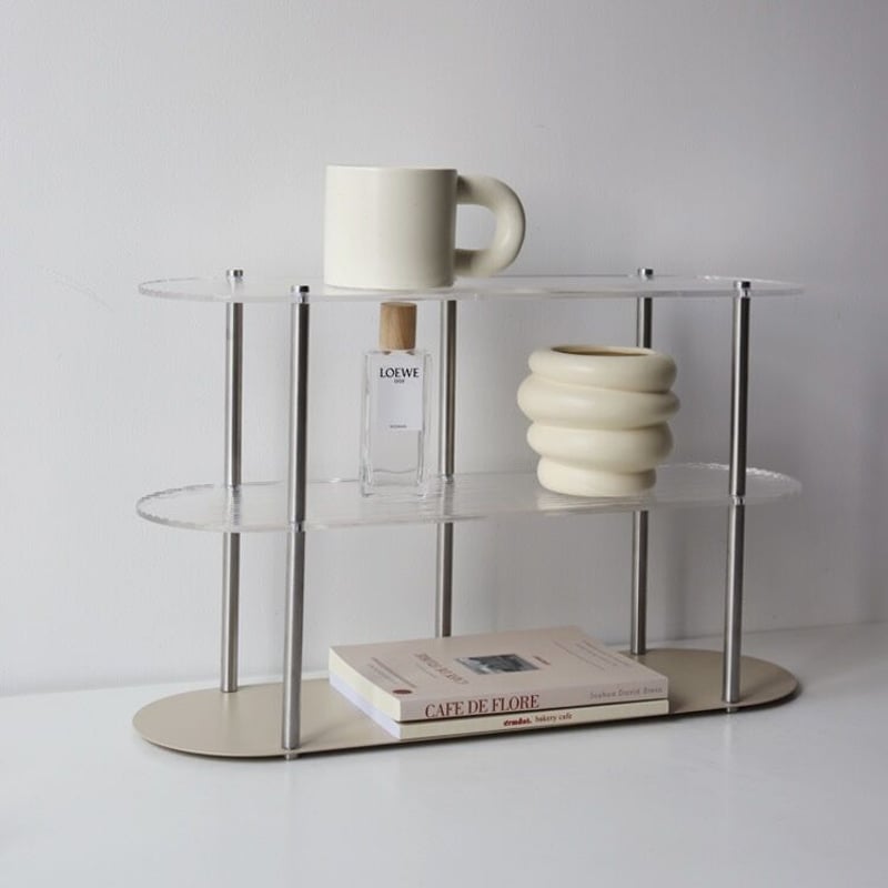オーバル アクリル 3段 ディスプレイ ラック 全2色 収納 | 70PARK