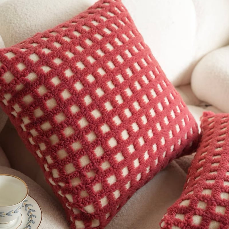 レッド グリッド チェック クッションカバー 45×45 | 70PARK レッド グリッド チェック クッションカバー 45×45 | 70PARK