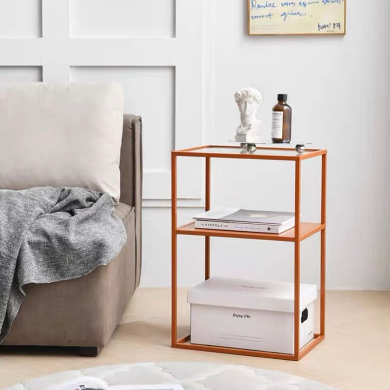 アイアン ガラス 収納 サイドテーブル 全4色 ラック | 70PARK