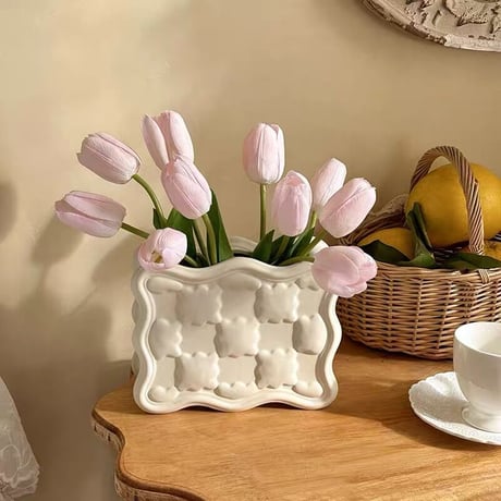 #ビスケット モチーフ フラワーベース 全2色 花瓶