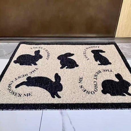 #ウサギ柄 玄関 マット 全2色 50×80 泥落としマット