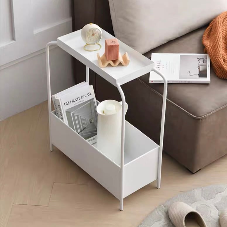 モノトーン アイアン 収納 サイドテーブル 全2色 スリム | 70PARK