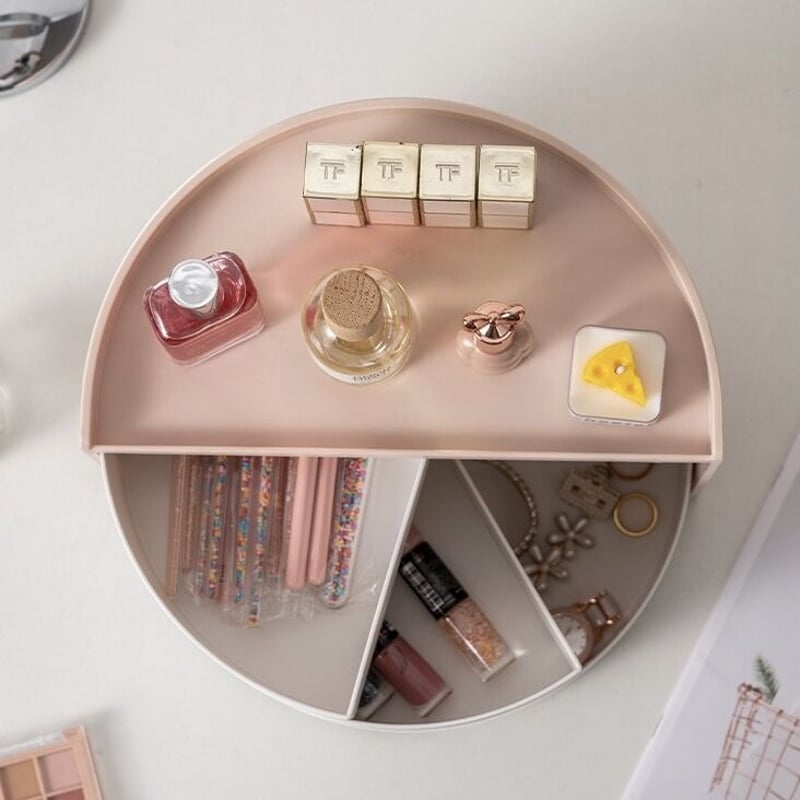 半円 360度 スライド コスメ ボックス 全2色 収納 | 70PARK