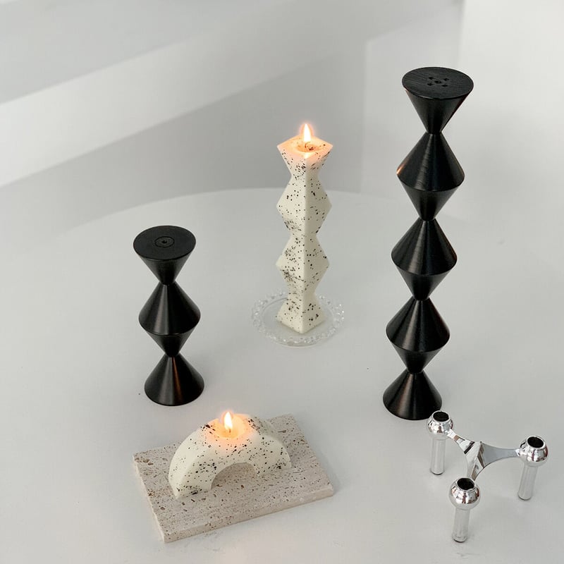 多目的オブジェ/木製 即納】#トライアングル ウッド オブジェ 大小2点セット 全2色