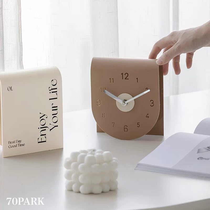 デザイン クロック おしゃれ 置き時計 ユニーク シルエット バイカラー クロック 置き時計 | 70PARK