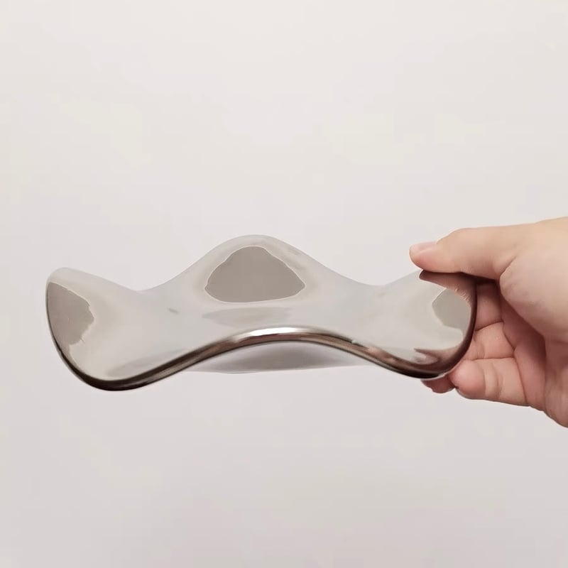 ニュアンス 不規則 ウエーブ ミラー トレイ シルバー | 70PARK