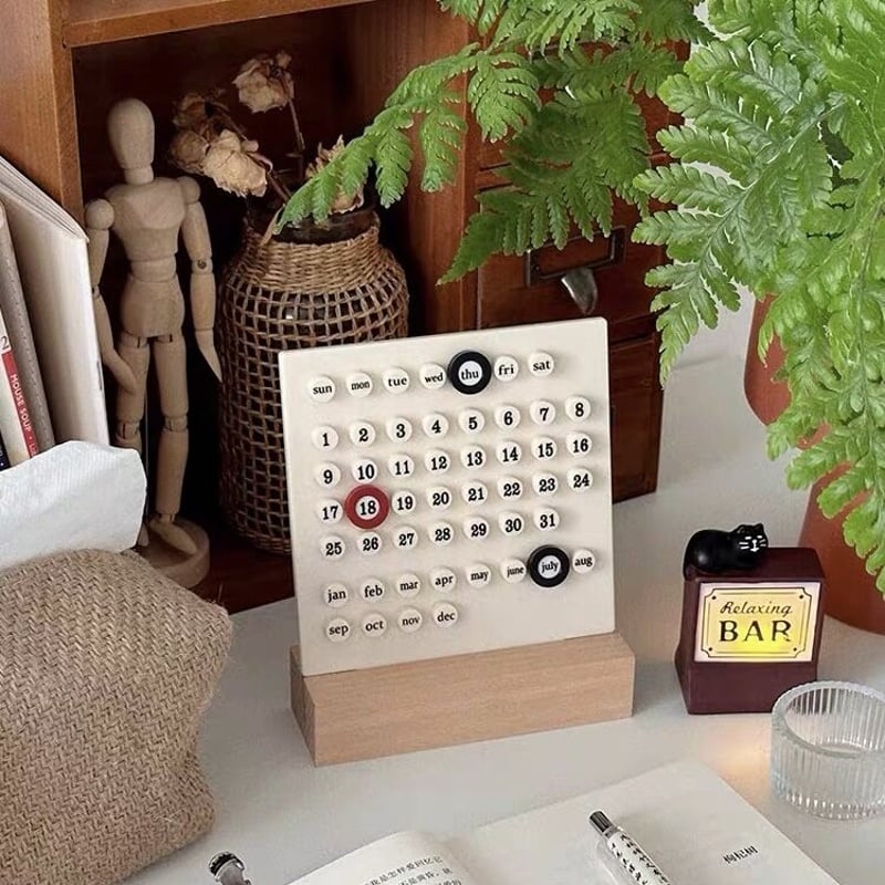 ウッド スタンド 卓上 ミニ ボード 万年 カレンダー | 70PARK
