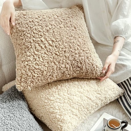 【即発】#ボア シンプル クッションカバー 全5色 45×45