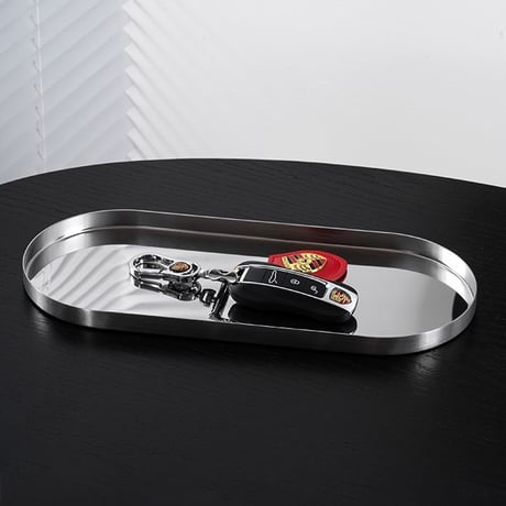 #ステンレス シルバー オーバル型 シンプル アクセサリー トレイ 全3サイズ 収納