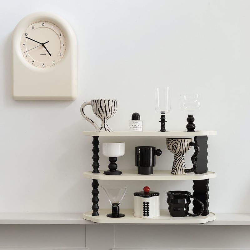 うねうね モノトーン 三段 収納 ディスプレイラック | 70PARK