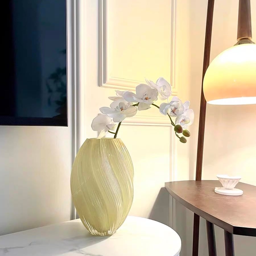 即納】#ツイスト デザイン ガラス フラワーベース 全2色 花瓶