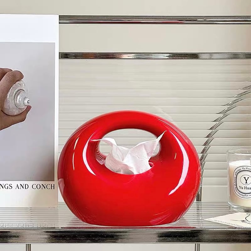 チャビー ラウンド セラミック ティッシュケース 全2色 | 70PARK