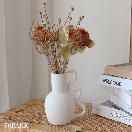 #ウエーブ 持ち手 フラワーベース 全2タイプ 花瓶