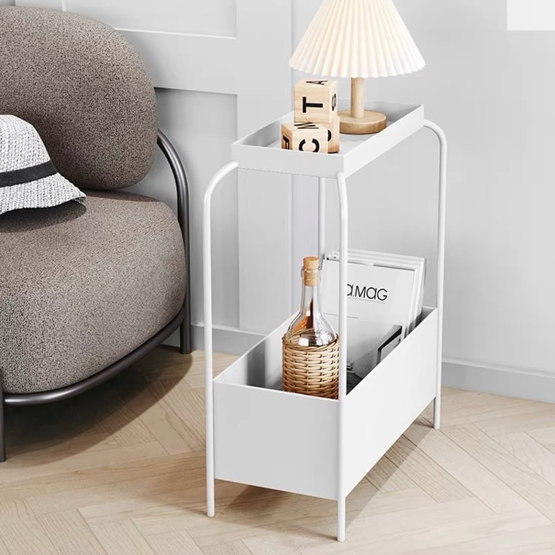 モノトーン アイアン 収納 サイドテーブル 全2色 スリム | 70PARK