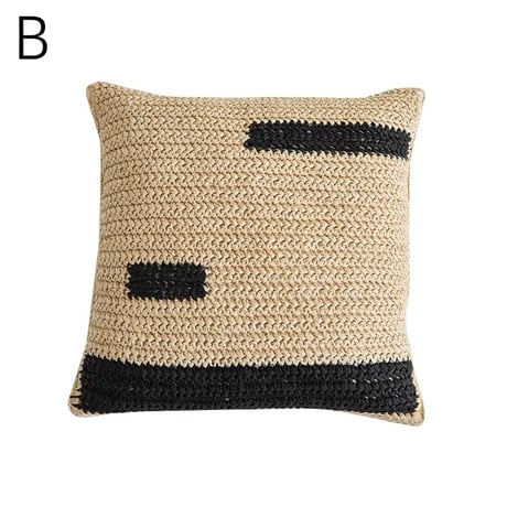 #ストロー素材 モノトーン クッションカバー 全2種 45×45
