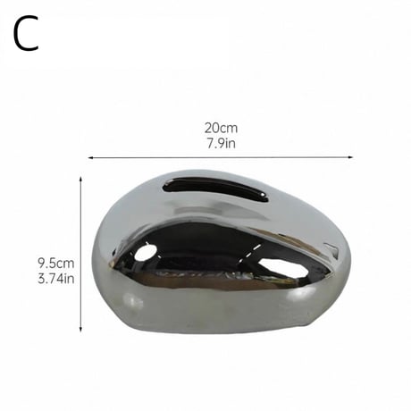 #セラミック マウス型 ティッシュケース 全4色 メタリック