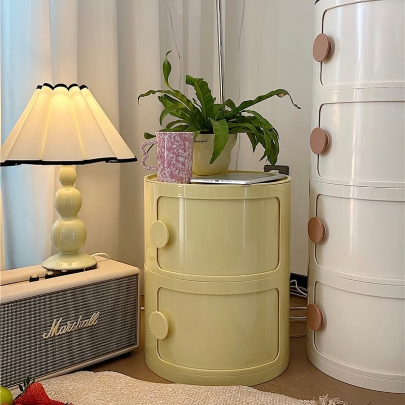 ラウンド 二段 収納 円柱 ラック サイドテーブル 全6色 | 70PARK