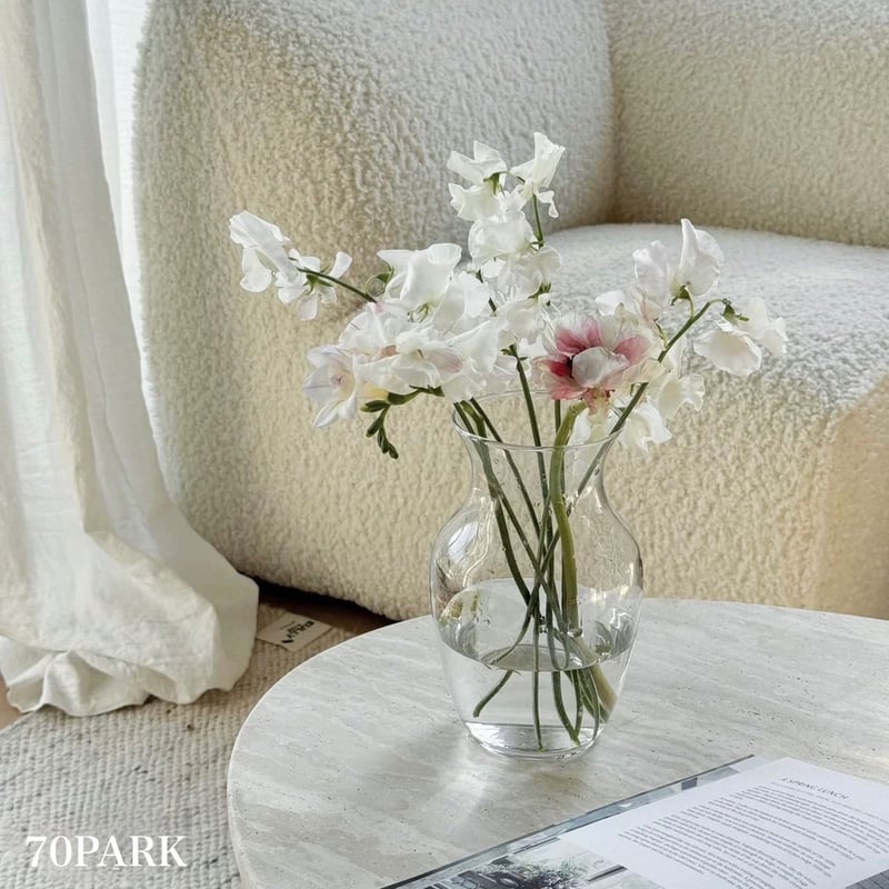 クリア ガラス シンプル フラワーベース 全4種 花瓶 | 70PARK