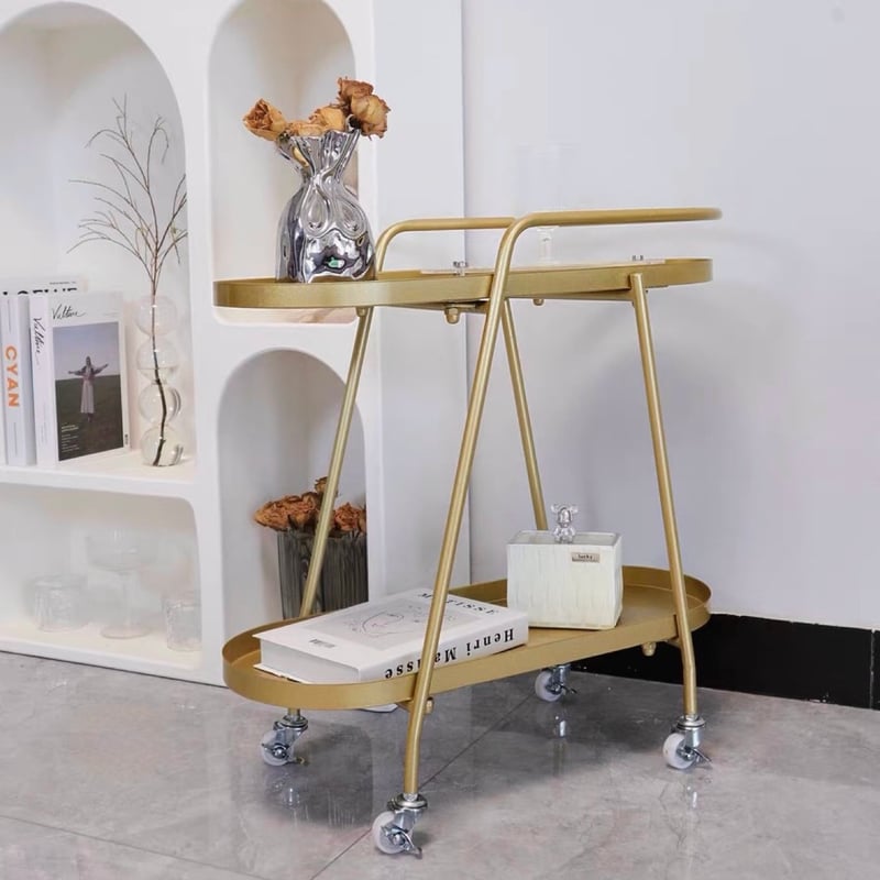 キャスター付 楕円形 収納 ワゴン 全2色 サイドテーブル | 70PARK