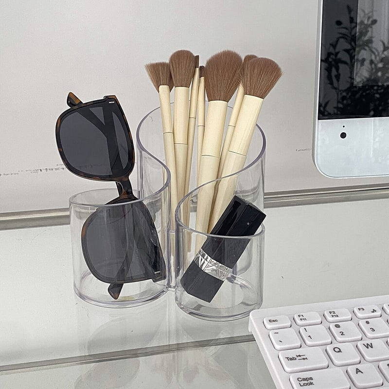 即納】#クリアカラー 三連 ウエーブ ブラシスタンド ペン立て | 70PARK