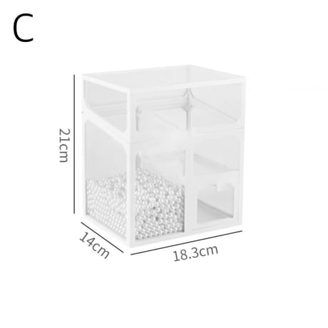 【即納】#バラ売り クリア ホワイト コスメ 収納 ボックス 全3種