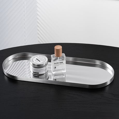 #ステンレス シルバー オーバル型 シンプル アクセサリー トレイ 全3サイズ 収納