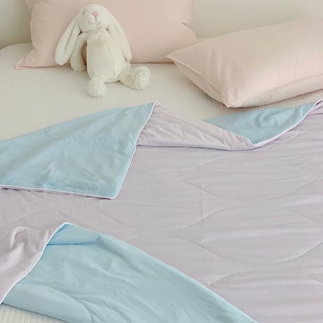 #パイピング 冷感 夏掛け布団 カラフル ブランケット 全6色 単品 2サイズ ひんやり
