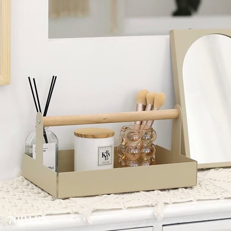 #ウッド 持ち手付き 小物入れ アクセサリートレイ 全3色 収納