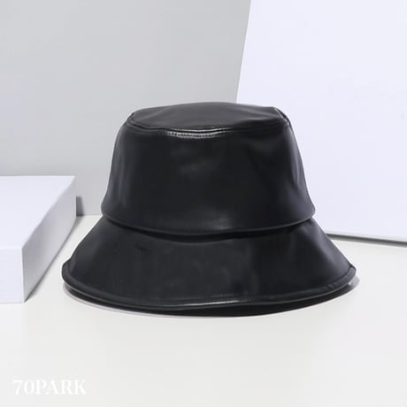 【即納】#フェイクレザー バケットハット  全4色 帽子
