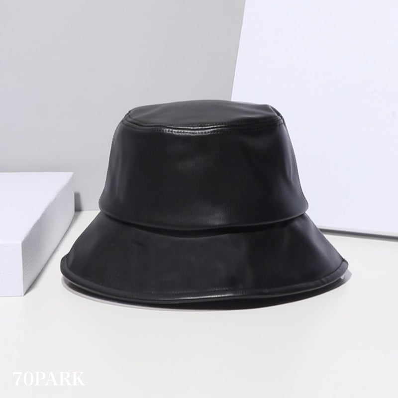 即納】#フェイクレザー バケットハット 全4色 帽子 | 70PARK