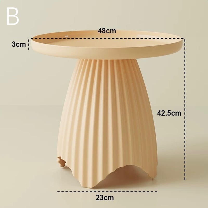 プリーツ デザイン ラウンド サイドテーブル 全3色 | 70PARK
