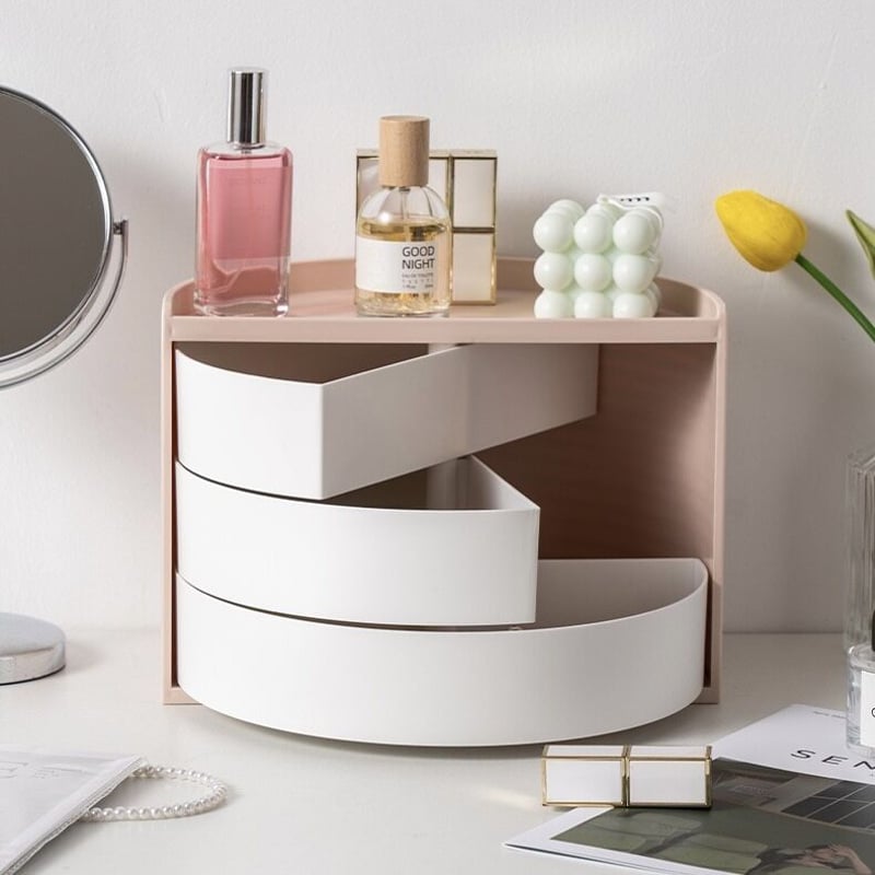 半円 360度 スライド コスメ ボックス 全2色 収納 | 70PARK