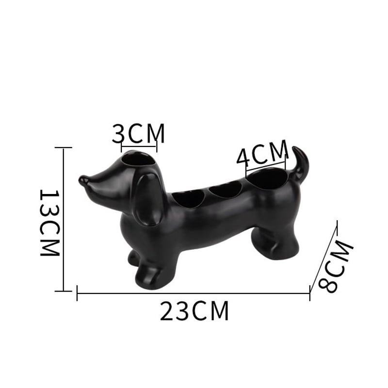 いぬ出品 ダックスフンド モチーフ セラミック 歯ブラシスタンド 全3色 犬 収納