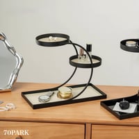 #ブラック フレーム カーブ 収納 三段 トレイ  全2色 ラック