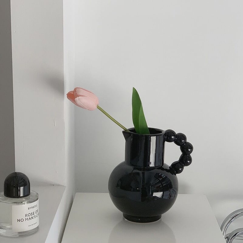 ポコポコ 持ち手 セラミック フラワーベース 全2色 花瓶 | 70PARK
