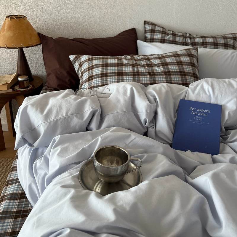 チェック柄 シーツ ブルー コットン 布団カバーセット 全3種 オール