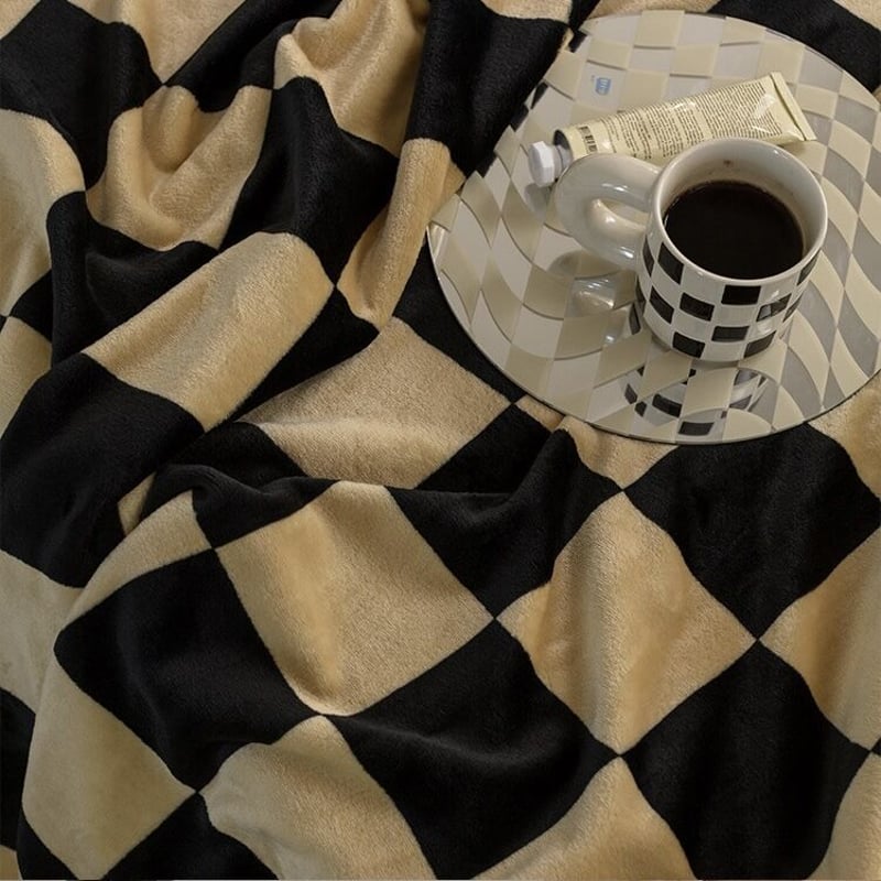 チェッカー ブランケット 全5色 膝掛け 毛布 100×150 | 70PARK