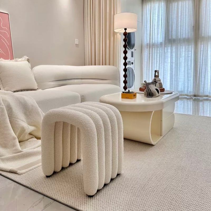 ブークレー素材もこもこチェア【新品】ドレッサー ブークレドレッサーチェア | ふんわり質感で長時間メイクも快適 – CAGUUU