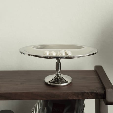 #ステンレス シルバー オーバル型 脚付き ミニ トレイ 収納 アクセサリートレイ