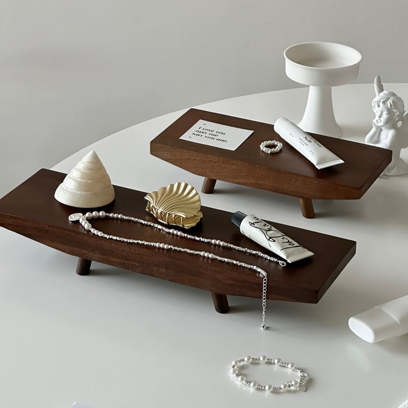 脚付き アカシア ウッド ロング プレート トレイ 全2サイズ | 70PARK