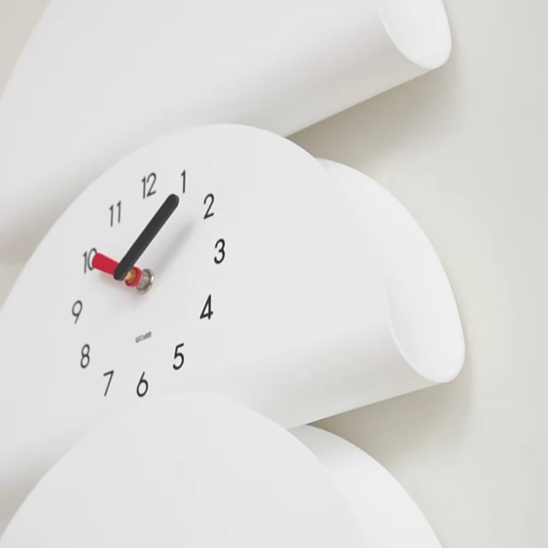 希少　イギリス　アンティーク　オーク材　シンプル　ハーフムーン　ろくろ　IG ハーフムーン デザイン クロック 全2色 半円 壁掛け時計 | 70PARK