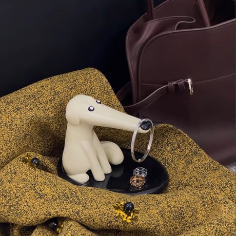 #モノトーン ドッグ モチーフ キー トレイ 犬 鍵 収納 玄関