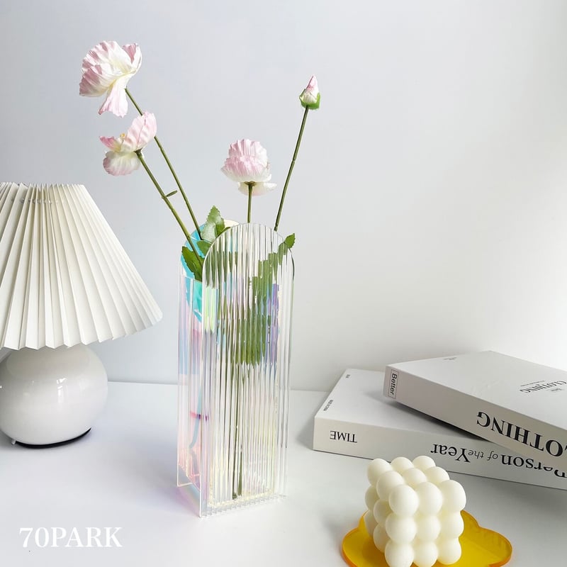 オーロラカラー クリア フラワーベース 全4タイプ 花瓶 | 70PARK